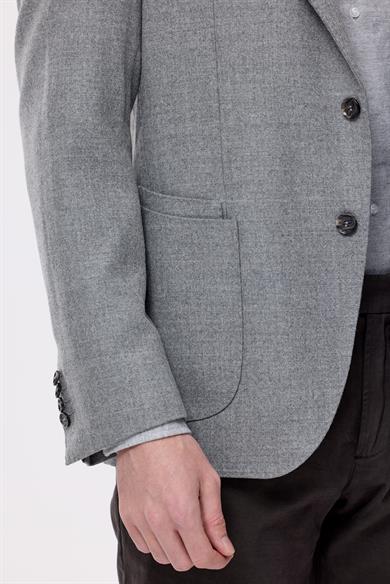 Gri Saf Yün Ceket
