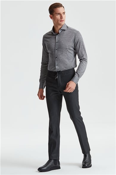 Gri Saf Yün Gömlek 
