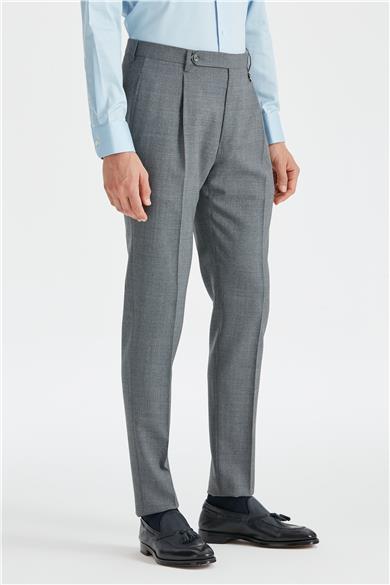 Gri Tek Pileli Pantolon