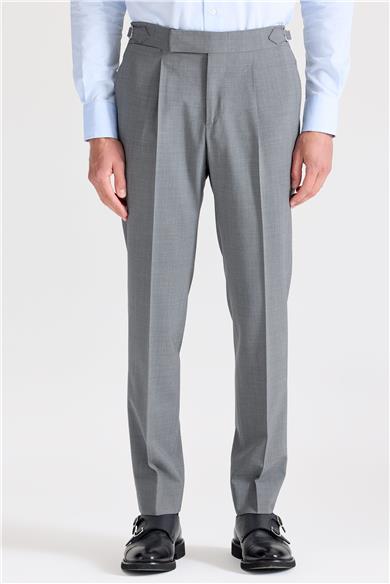 Gri Tokalı Yün Pantolon 