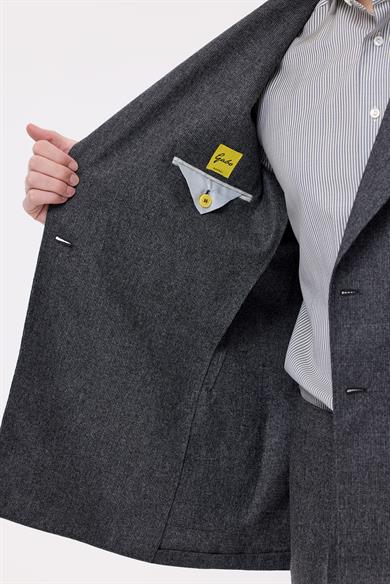 Gri Yün Kruvaze Takım Elbise