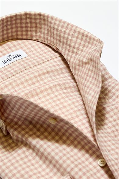 Gül Kurusu Yaka Düğmeli One-Piece Pamuk Yün Gömlek