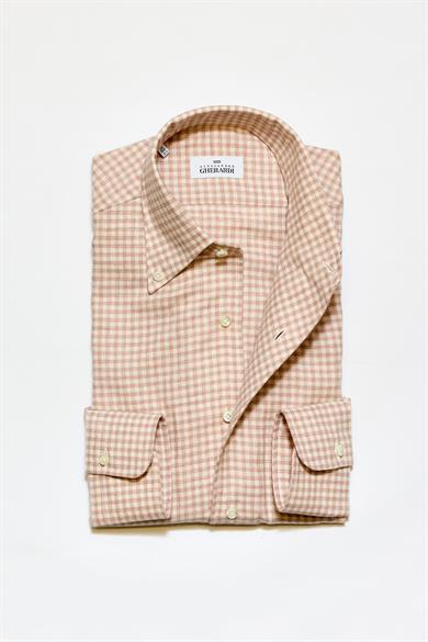 Gül Kurusu Yaka Düğmeli One-Piece Pamuk Yün Gömlek