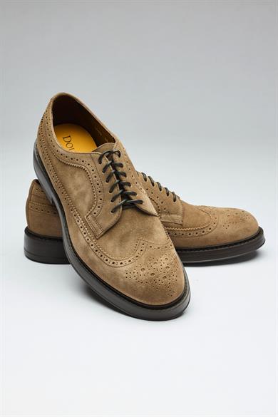 Kahverengi Bağcıklı Derby Süet Ayakkabı