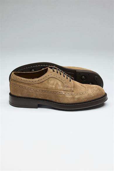 Kahverengi Bağcıklı Derby Süet Ayakkabı