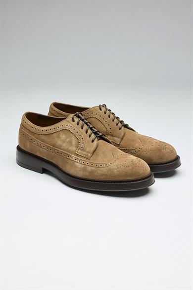 Kahverengi Bağcıklı Derby Süet Ayakkabı