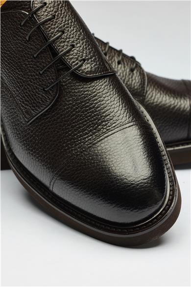 Kahverengi Bağcıklı Deri Ayakkabı