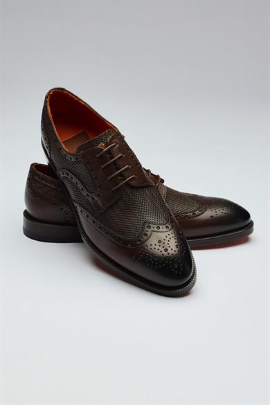 Kahverengi Bağcıklı Klasik Deri Ayakkabı