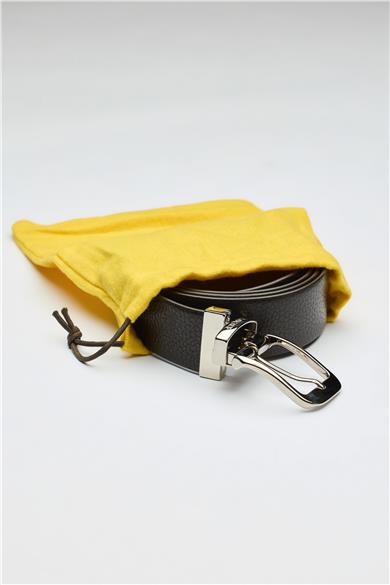 Kahverengi Bordo Çift Taraflı Deri Kemer