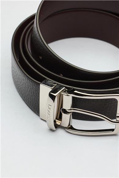 Kahverengi Bordo Çift Taraflı Deri Kemer