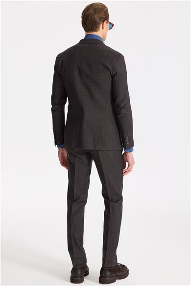 Kahverengi Flanel Yün Takım Elbise