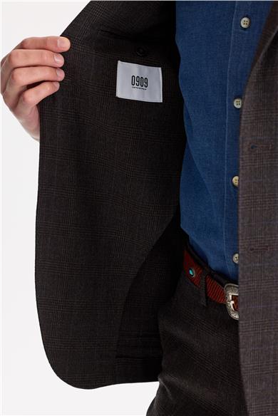 Kahverengi Flanel Yün Takım Elbise