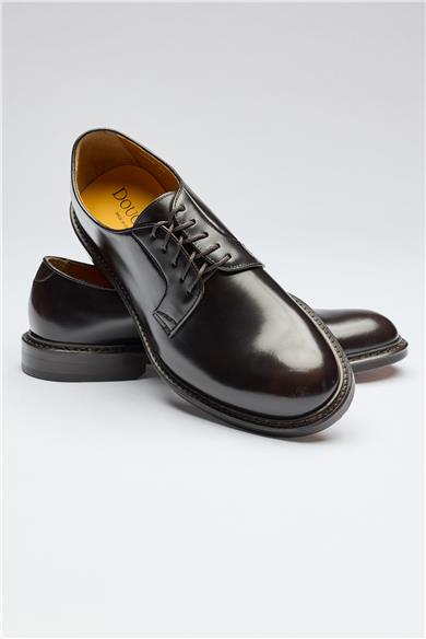 Kahverengi Bağcıklı Deri Ayakkabı