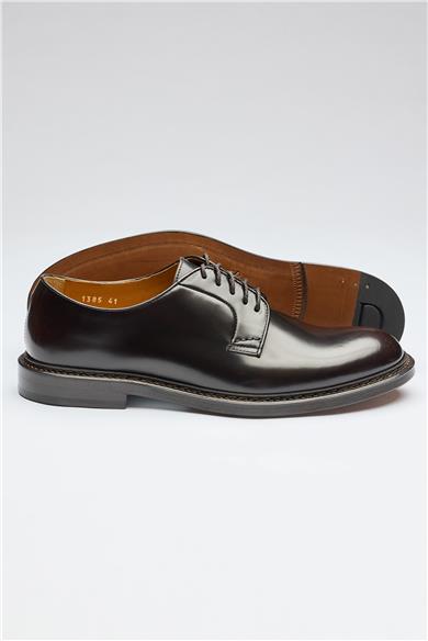 Kahverengi Bağcıklı Deri Ayakkabı