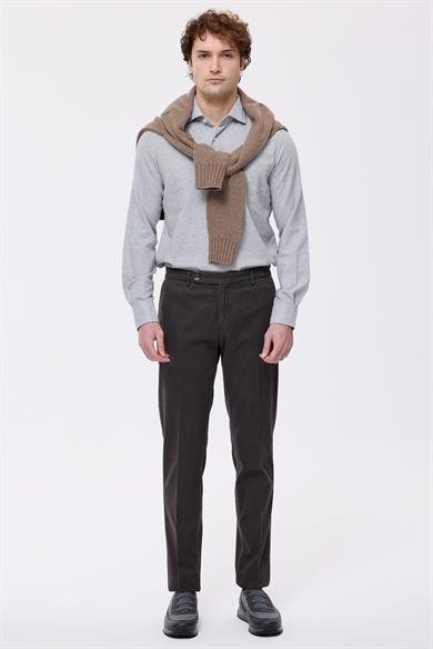 Kahverengi Pamuk Kaşmir Chino Pantolon