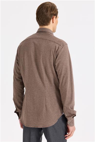 Kahverengi Pamuk Kaşmir Gömlek