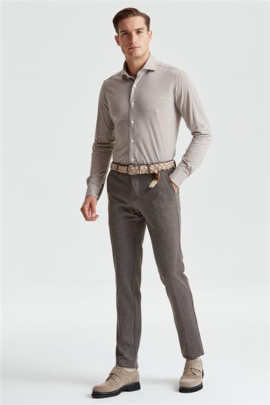 Kahverengi Pamuk Kaşmir Gömlek