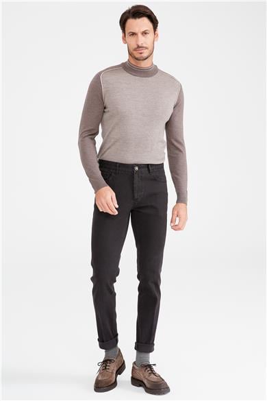 Kahverengi Pamuk Tencel Kanvas Pantolon