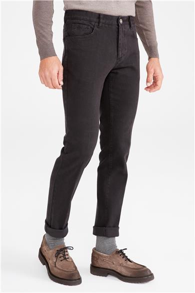 Kahverengi Pamuk Tencel Kanvas Pantolon