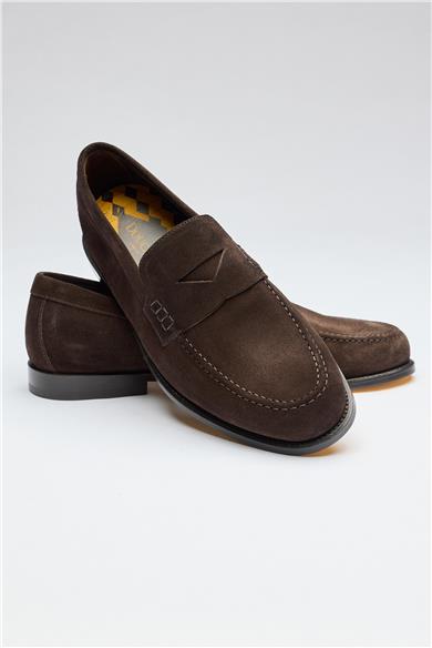 Kahverengi Süed Penny Loafer