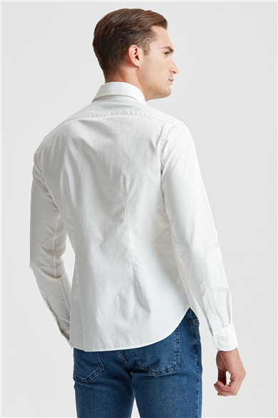 Kırık Beyaz  Denim Gömlek