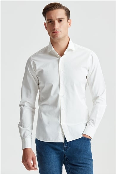 Kırık Beyaz  Denim Gömlek