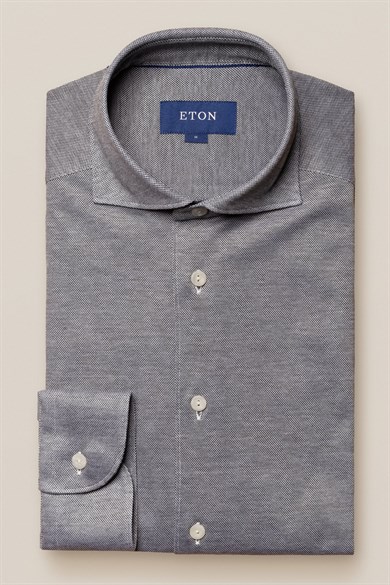 Koyu Gri Contemporary Pique Gömlek