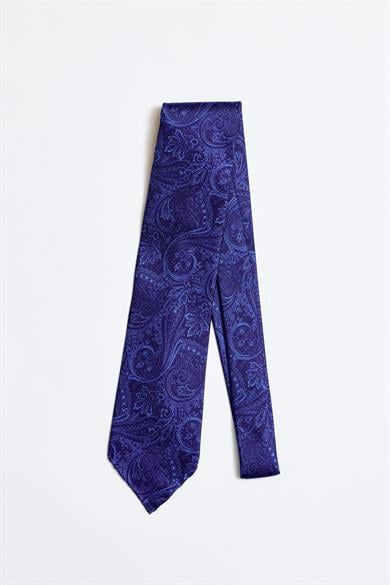 Koyu Mavi Astarsız 5 Fold İpek Kravat