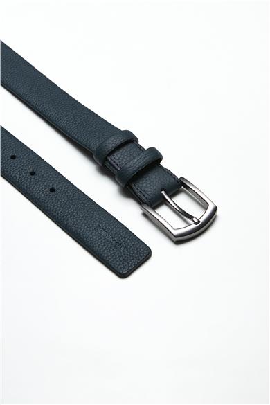 Koyu Mavi Deri Kemer