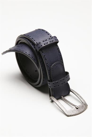 Koyu Mavi Dikişli Spor Erkek Kemer