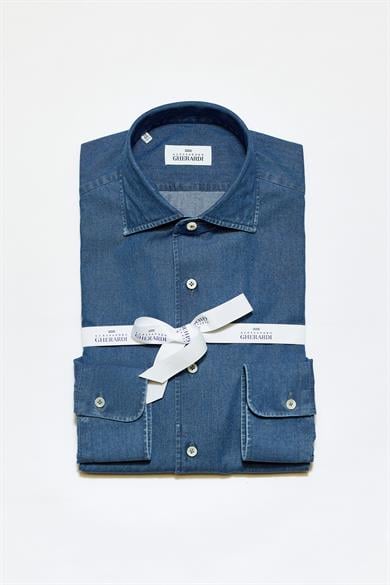 Koyu Mavi One-Piece Denim Gömlek