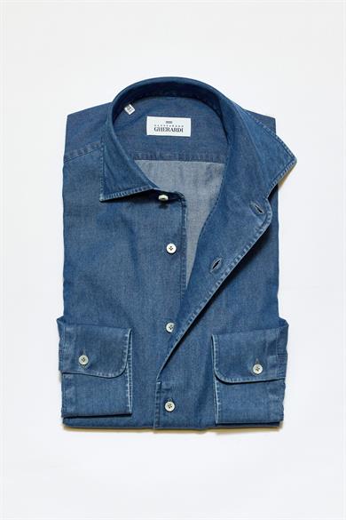 Koyu Mavi One-Piece Denim Gömlek