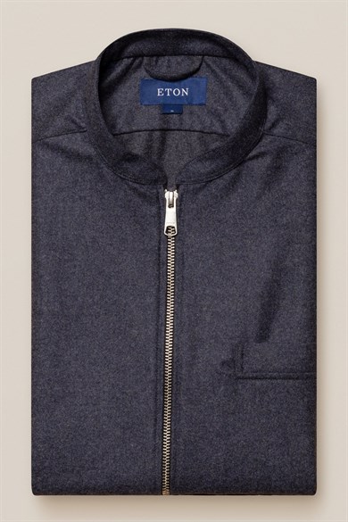 Koyu Mavi Yün Kaşmir Flannel Yelek