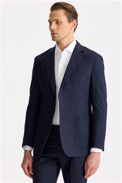 Lacivert Astarsız Yün Takım Elbise