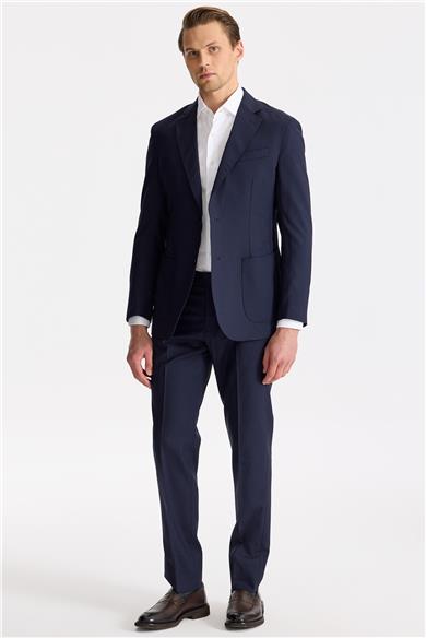 Lacivert Astarsız Yün Takım Elbise