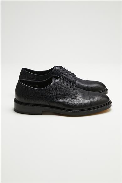 Lacivert Bağcıklı Derby Deri Ayakkabı