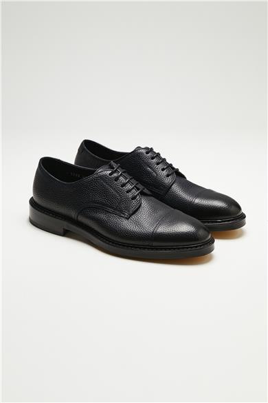 Lacivert Bağcıklı Derby Deri Ayakkabı
