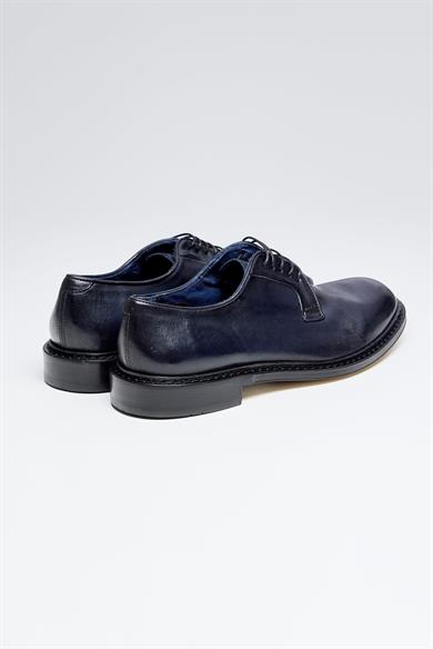 Lacivert Bağcıklı Deri Ayakkabı