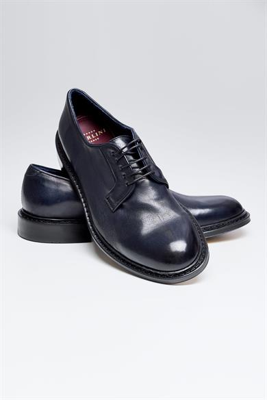Lacivert Bağcıklı Deri Ayakkabı