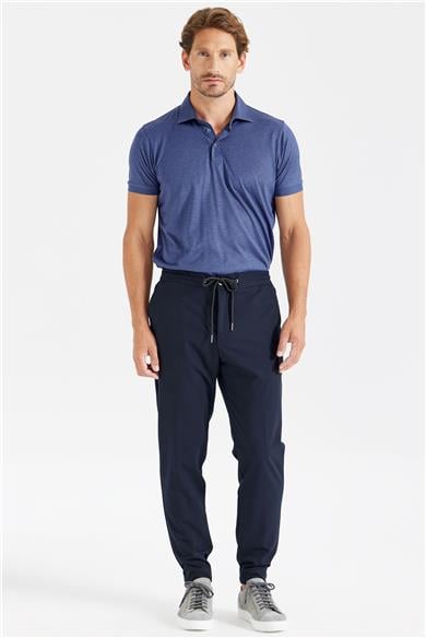 Lacivert Bağcıklı Jogger Teknik Pantolon