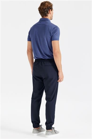 Lacivert Bağcıklı Jogger Teknik Pantolon