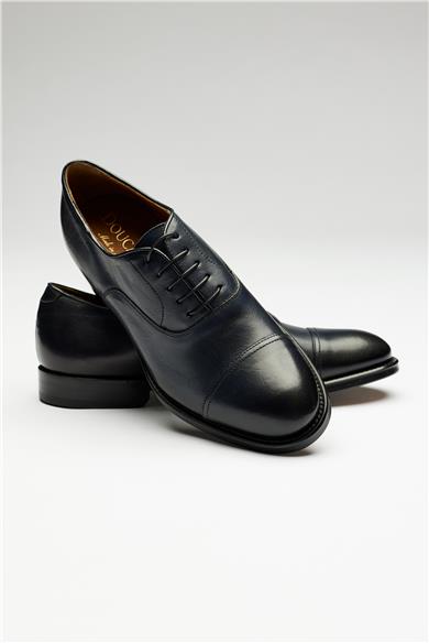 Lacivert Bağcıklı Klasik Deri Ayakkabı