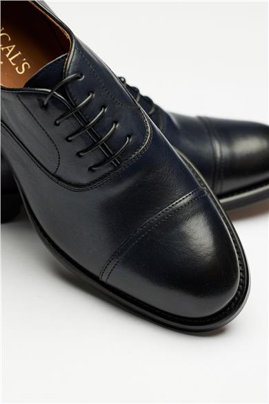 Lacivert Bağcıklı Klasik Deri Ayakkabı