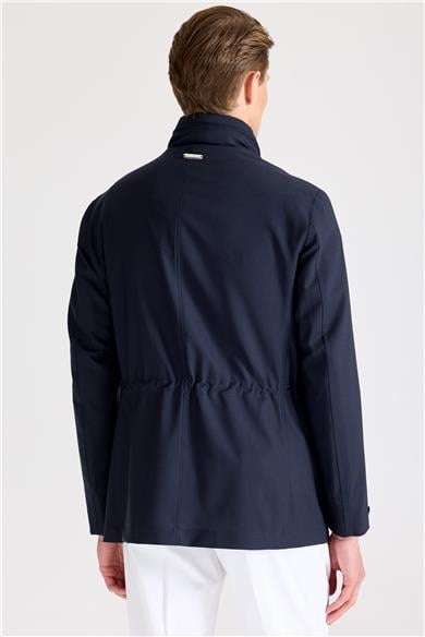 Lacivert Baharlık Yün Mont