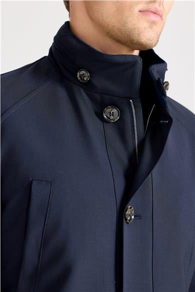 Lacivert Baharlık Yün Mont