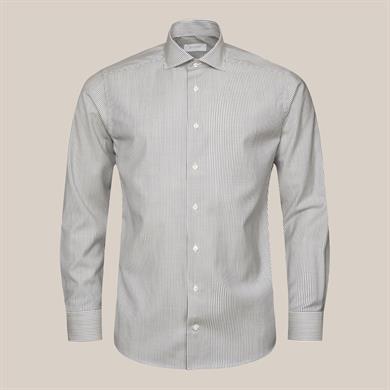 Lacivert Bengal Çizgili Merino Yün Gömlek 