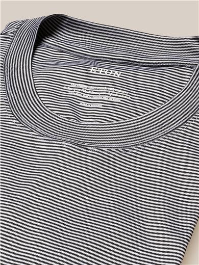 Lacivert Çizgili Filo di Scozia T-shirt