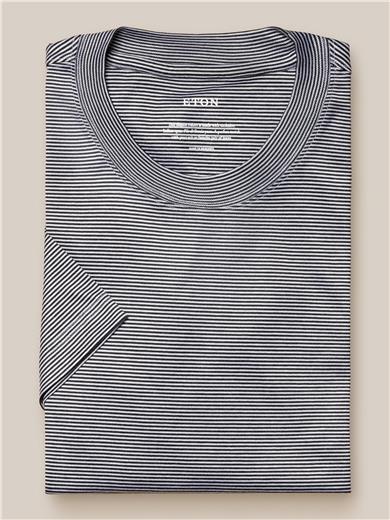 Lacivert Çizgili Filo di Scozia T-shirt