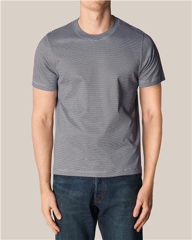 Lacivert Çizgili Filo di Scozia T-shirt