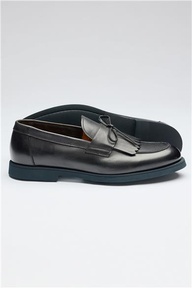 Lacivert Deri Loafer
